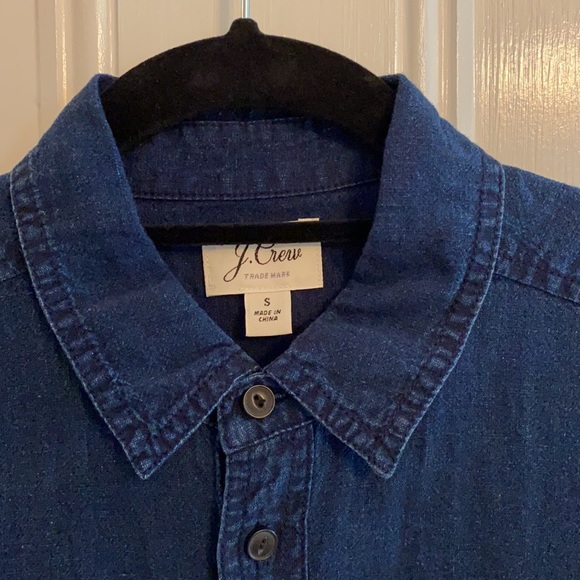 J Crew denim short sleeve blouse - Picture 2 of 4